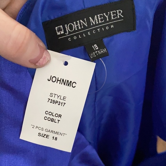 john meyer collection cobalt dress with belt - Picture 5 of 6